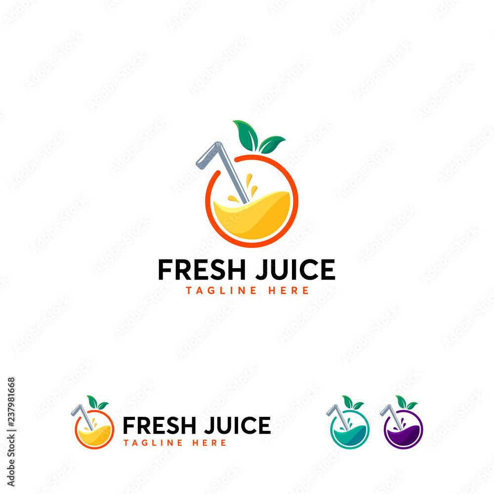 Fresh Juice logo designs template, Orange juice logo template Stock Vector Adobe Stock