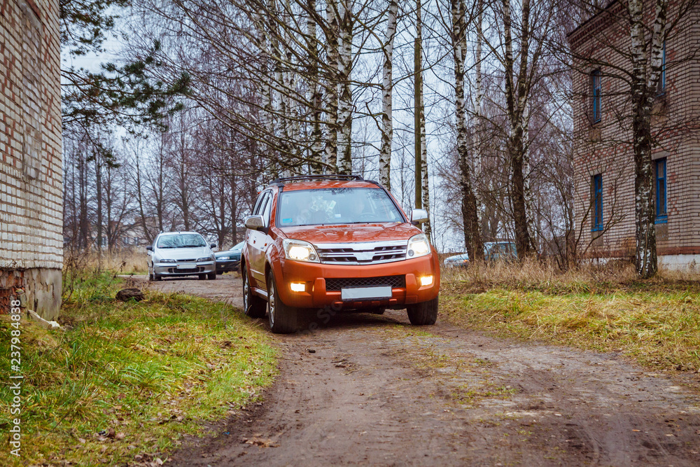 Cars on the country road