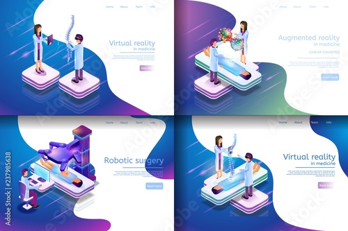 Isometric Illustration Virtual Medical Research