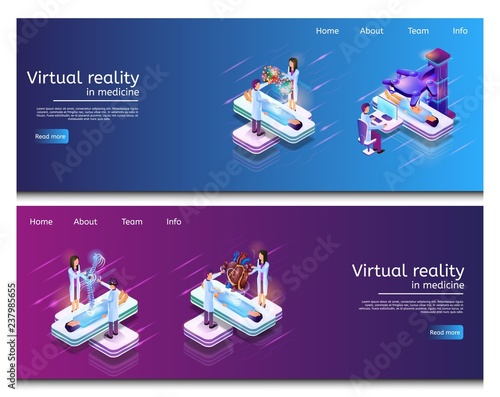 Isometric Illustration Virtual Medical Research