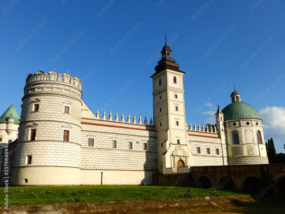 Beautiful Renaissance style castle in Krasiczyn, Poland