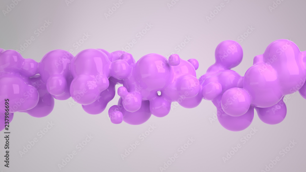 Fototapeta premium Abstract purple bubble from spherecial shapes