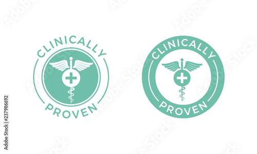 Clinically proven vector medical caduceus icon