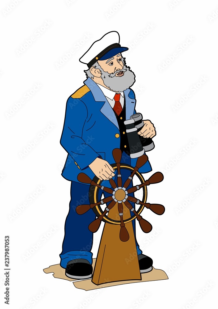 Naklejka premium Ship's captain