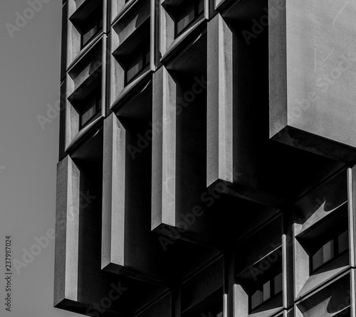 Detail of a brutal office tower