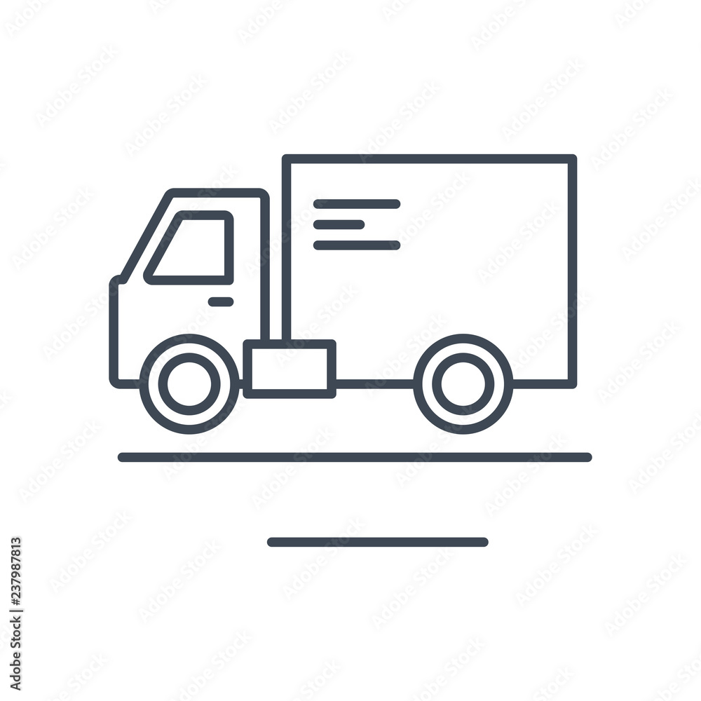 thin line icon cargo delivery truck