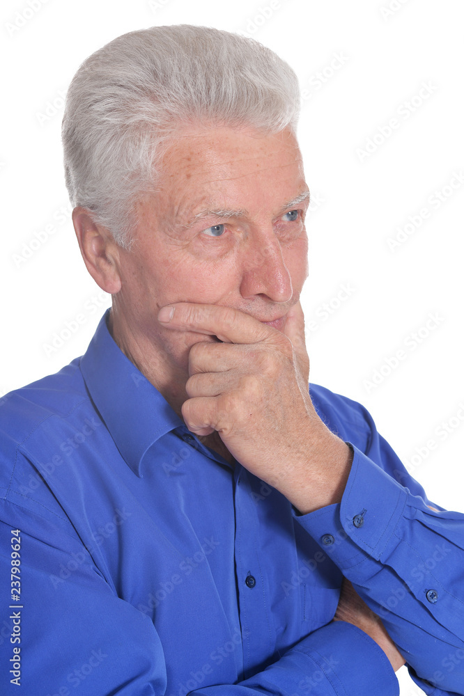 Portrait of senior man isolated on white background Portrait of senior man isolated on white background