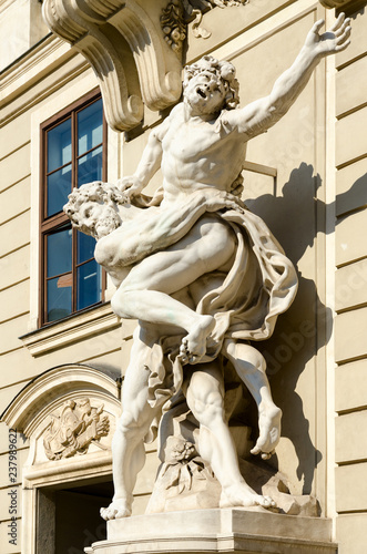 Photography Sculpture depicting exploits of Hercules, Hofburg Palace, Vienna, Austria