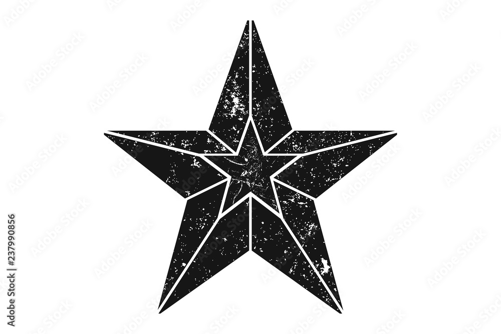Star of victory with grunge textures, vector illustration Star of victory with grunge textures, vector illustration