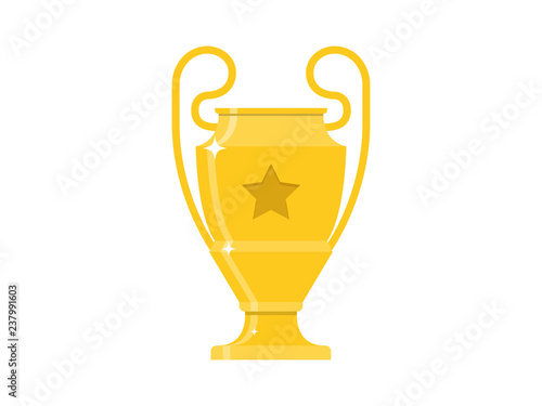 Trophy Cup Vector Flat Icon with star Icon