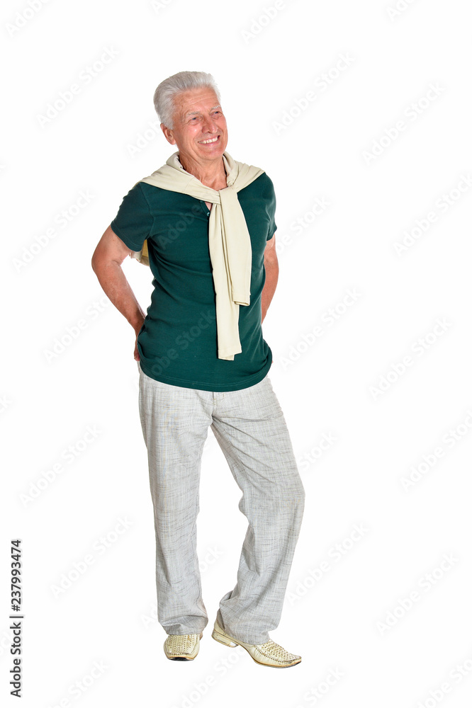 Portrait of senior man posing isolated on white background Portrait of senior man posing isolated on white background