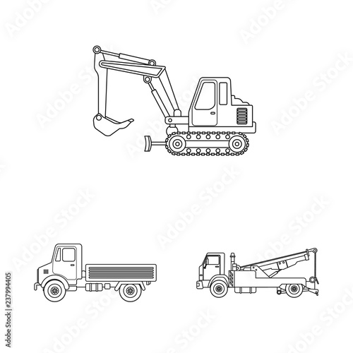 Isolated object of build and construction symbol. Collection of build and machinery vector icon for stock.