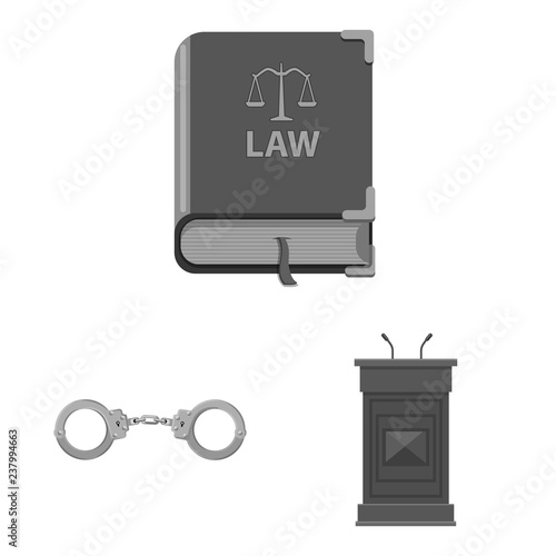 Vector illustration of law and lawyer symbol. Set of law and justice stock symbol for web.