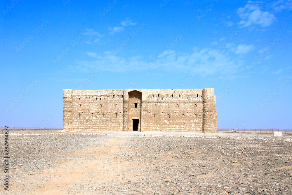 Exterior of desert castle Qasr Al-Harrana, Amman, Jordan