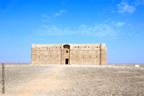 Exterior of desert castle Qasr Al-Harrana, Amman, Jordan photo