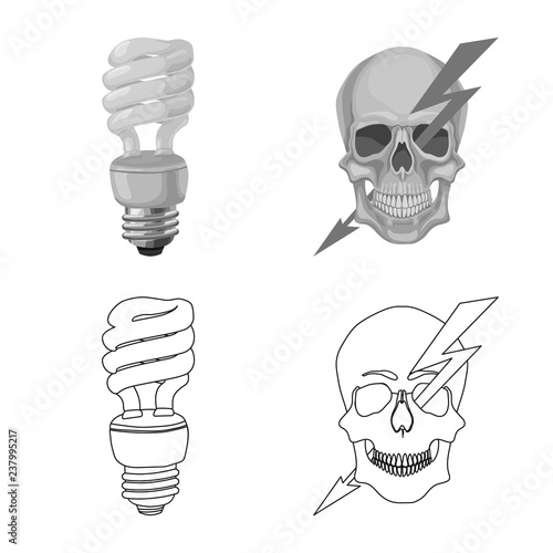 Vector design of electricity and electric icon. Collection of electricity and energy stock symbol for web.