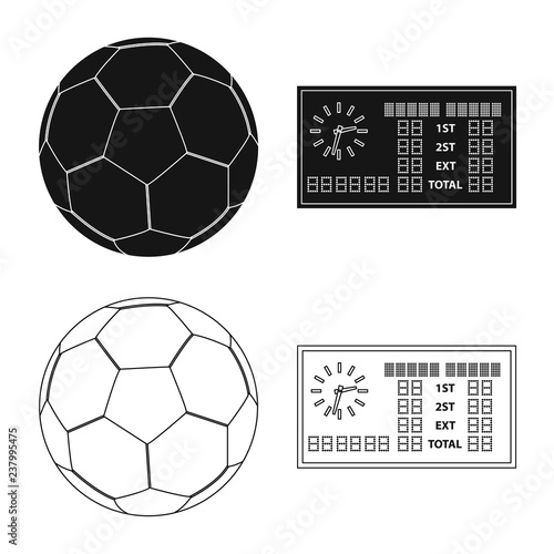 Isolated object of soccer and gear logo. Set of soccer and tournament stock vector illustration.