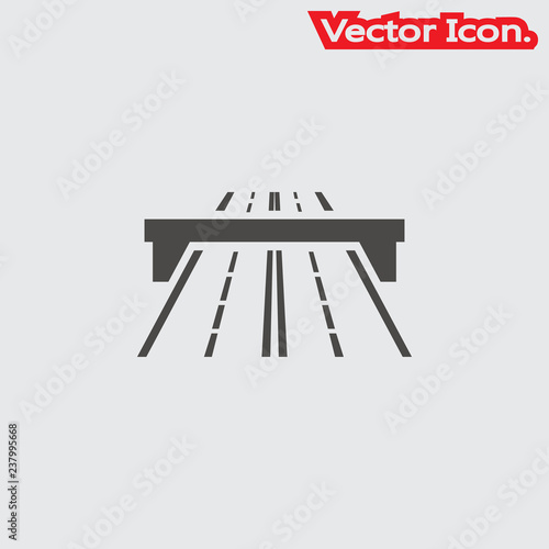 Motorway icon isolated sign symbol and flat style for app, web and digital design. Vector illustration.