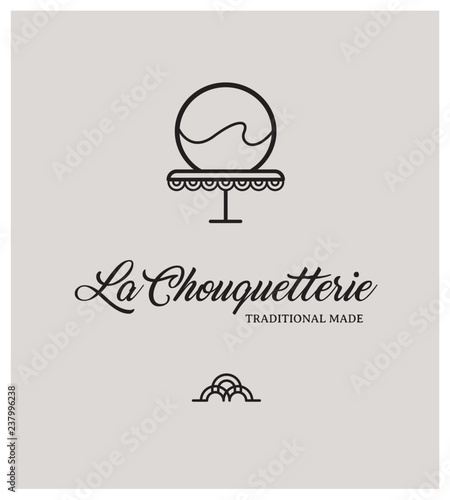 logo pour pâtissier, boulanger, créateur de dessert traditionnel, spécialiste du chou à la crème, chouquette