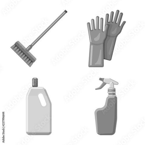 Isolated object of cleaning and service symbol. Set of cleaning and household stock symbol for web.