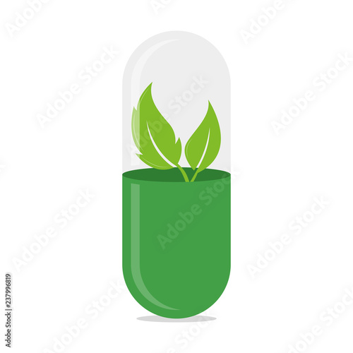 Wallpaper Mural Natural Pill Plant Vector Icon Illustration Torontodigital.ca