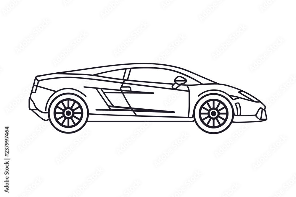 Car details, Line art illustration, Transport illustration, Car illustration, Sport car, Automobile