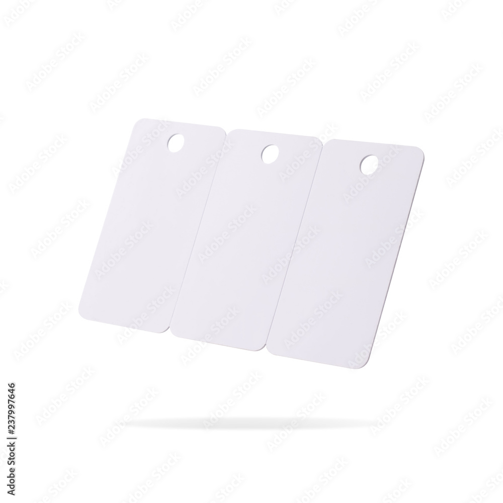 Plastic card set isolated on white background. Price tag or hanging label for your design. ( Clipping paths or cut out object for montage ) Can put text, image, and logo. Plastic card set isolated on white background. Price tag or hanging label for your design. ( Clipping paths or cut out object for montage ) Can put text, image, and logo.