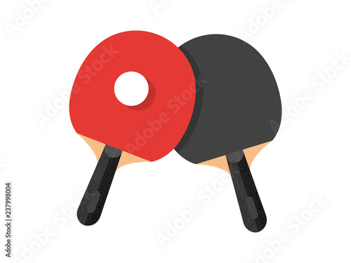 Ping-pong design. Table and rackets for ping-pong. Vector illustration