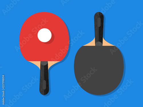 Ping-pong design. Table and rackets for ping-pong. Vector illustration