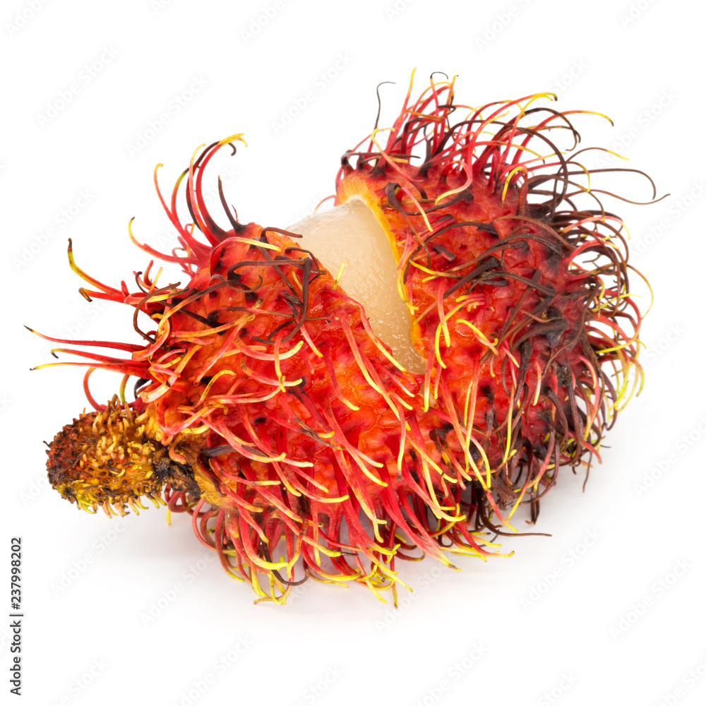 Fototapeta premium Rambutan auf weissem Hintergrund