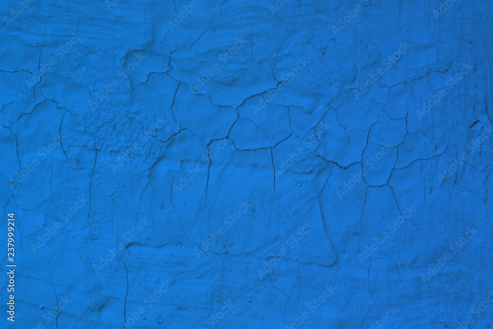 blue aged grungy broken stucco texture - pretty abstract photo background
