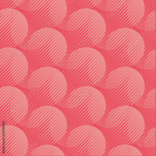 Coral color round shape 60s style tracery