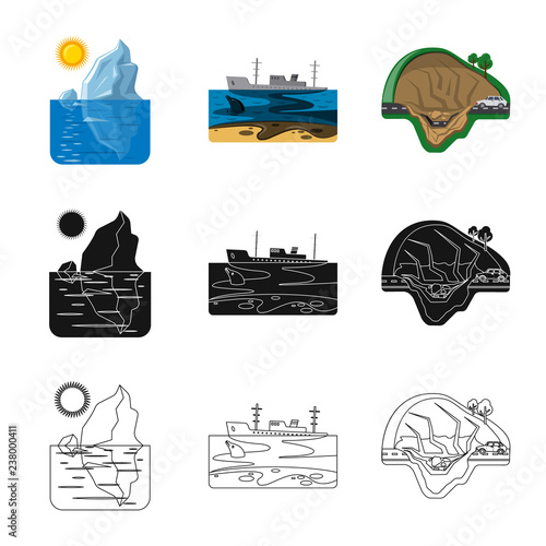 Vector design of natural and disaster sign. Collection of natural and risk stock symbol for web.