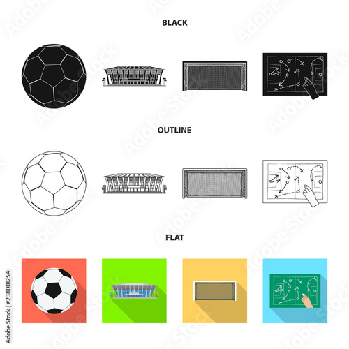 Isolated object of soccer and gear logo. Set of soccer and tournament vector icon for stock.