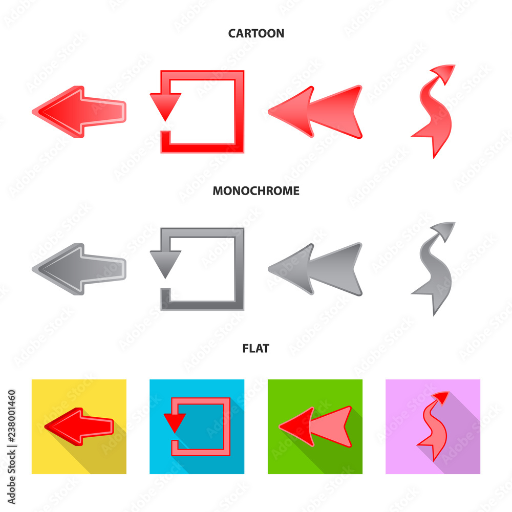 Vector design of element and arrow symbol. Set of element and direction stock vector illustration. Vector design of element and arrow symbol. Set of element and direction stock vector illustration.