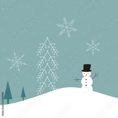 Winterlandschaft mit Leiterbahnen