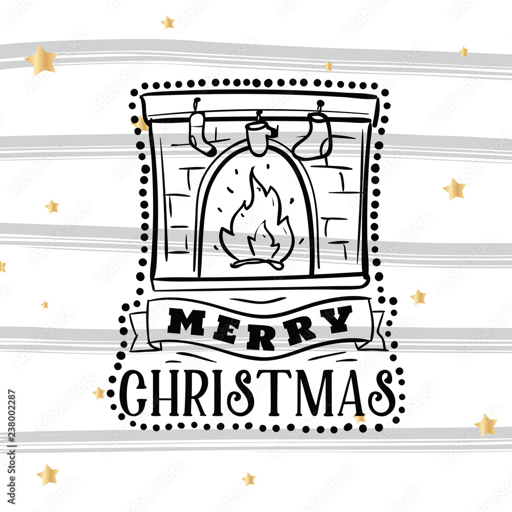 Obraz premium Merry Christmas typography.