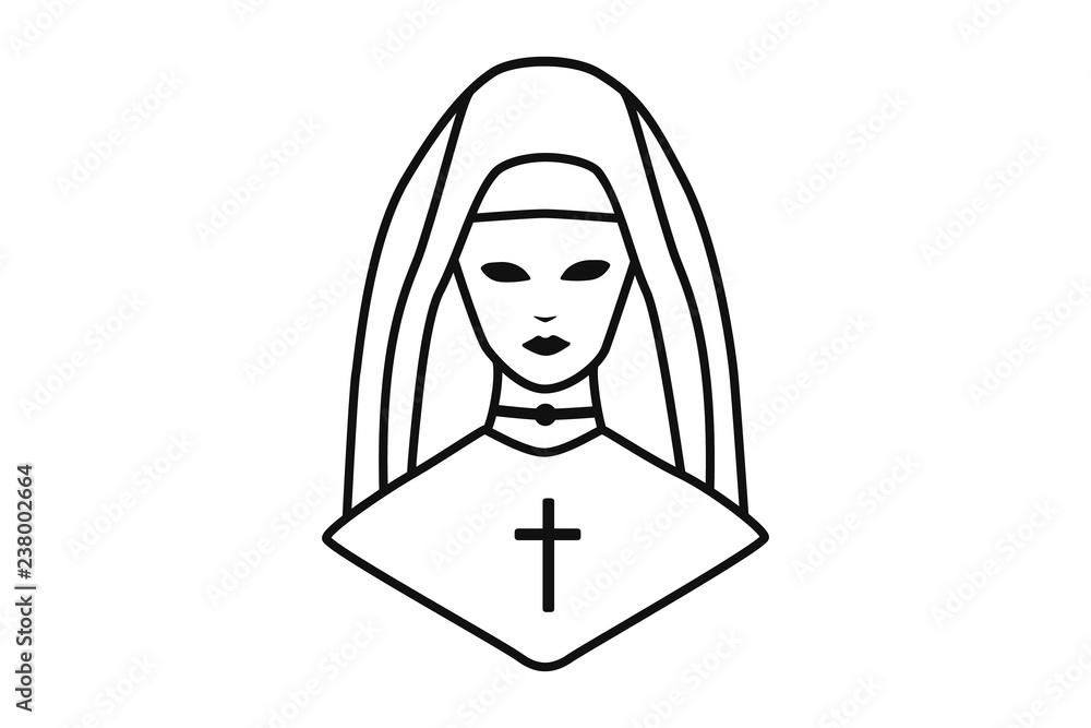 Nun vector illustration of sisters of the Church Nun vector illustration of sisters of the Church