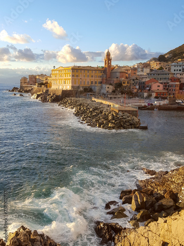 Traditional coastal village of Nervi by the sea, Genoa, Italy