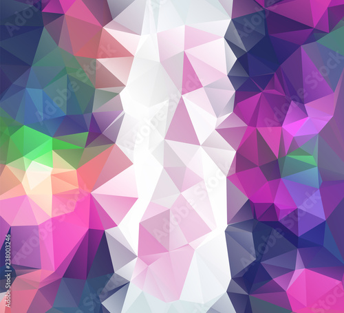 Low Poly abstract background with colorful triangular polygons with a brilliant