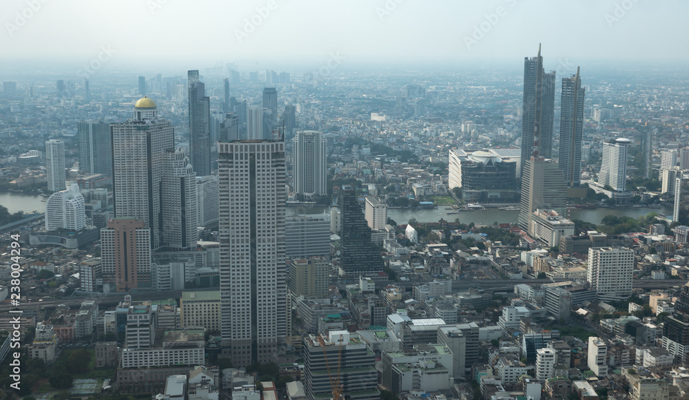 Cityscape view of Bangkok metropolis