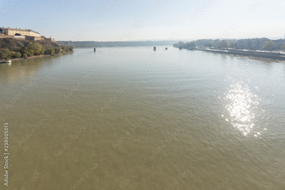 The Danube River, passing through the City of Novi Sad, Vojvodina, Serbia