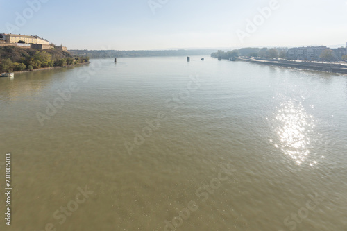 The Danube River  passing through the City of Novi Sad  Vojvodina  Serbia