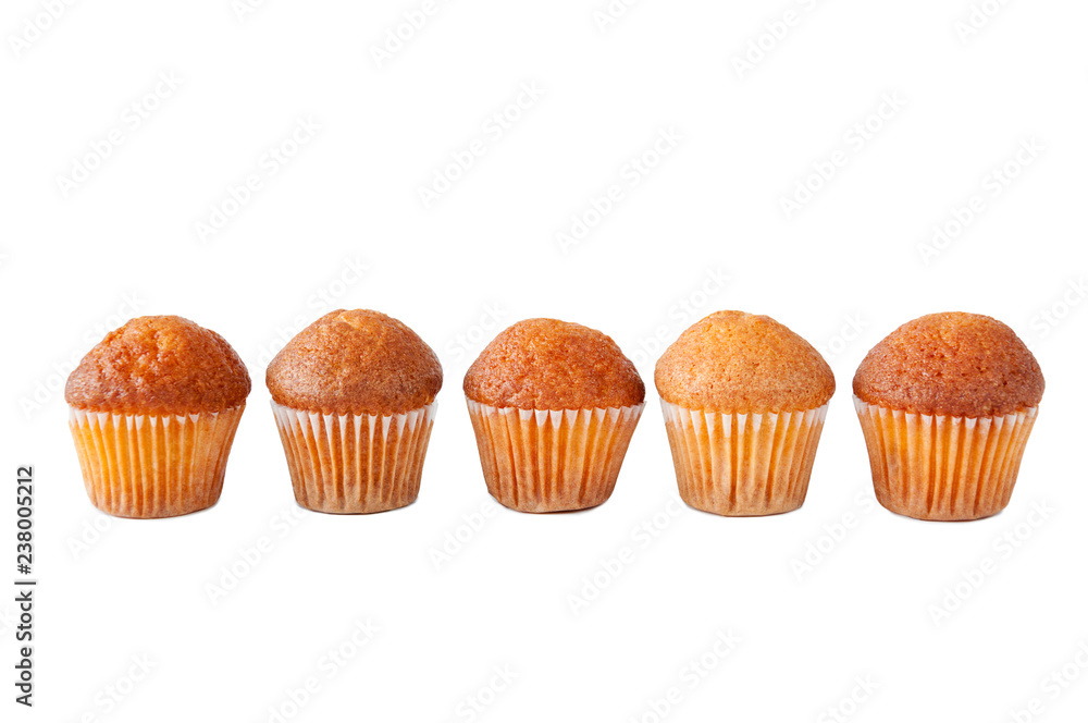 Sweet muffins isolated on white background. Sweet muffins isolated on white background.