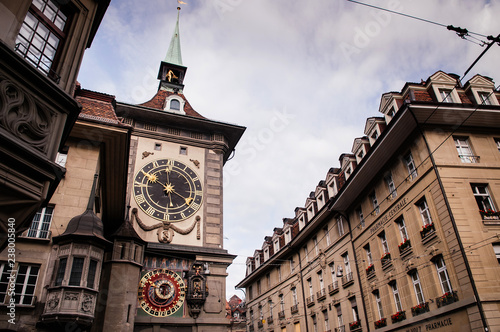Astronomical Zytglogge clock tower in old town of Bern, Switzerland