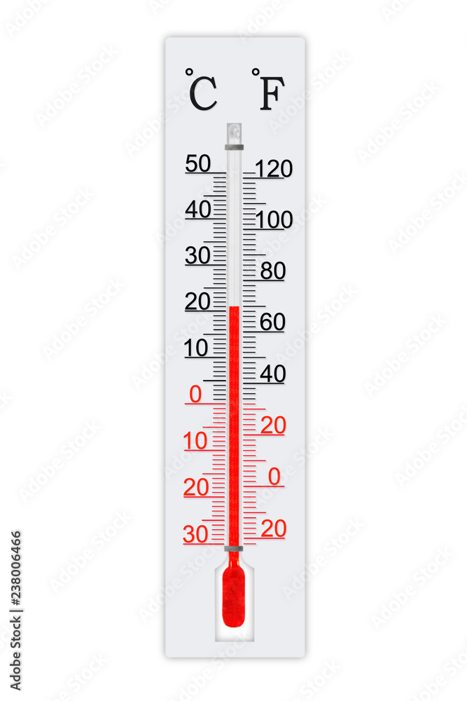 Meteorology thermometer isolated on white background. Thermometer shows air  temperature plus 21 degrees celsius or plus 70 degrees fahrenheit Stock  Photo | Adobe Stock