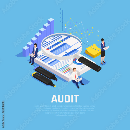Audit Accounting Isometric Composition