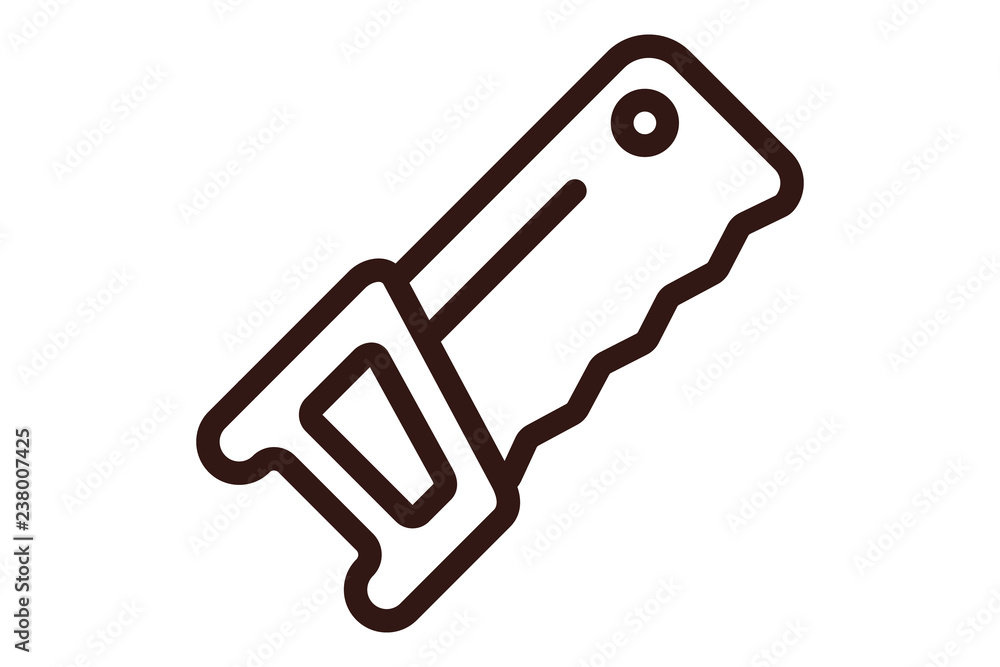 Hand saw for wood, flat icon illustration Hand saw for wood, flat icon illustration