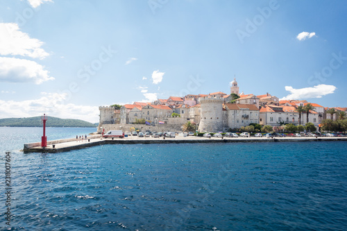 Wallpaper Mural View of the beautiful Korcula town from the sea, Korcula island, Dalmatia, Croatia Torontodigital.ca