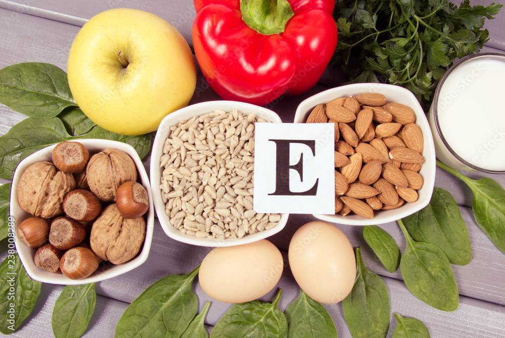 The ingredients of the dishes containing vitamin E. A healthy diet. The ingredients of the dishes containing vitamin E. A healthy diet.